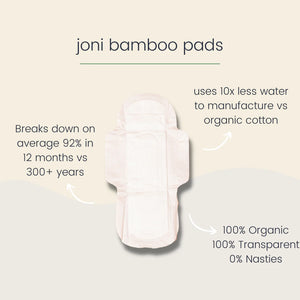 Joni- Organic Bamboo Super Pads 10 pack