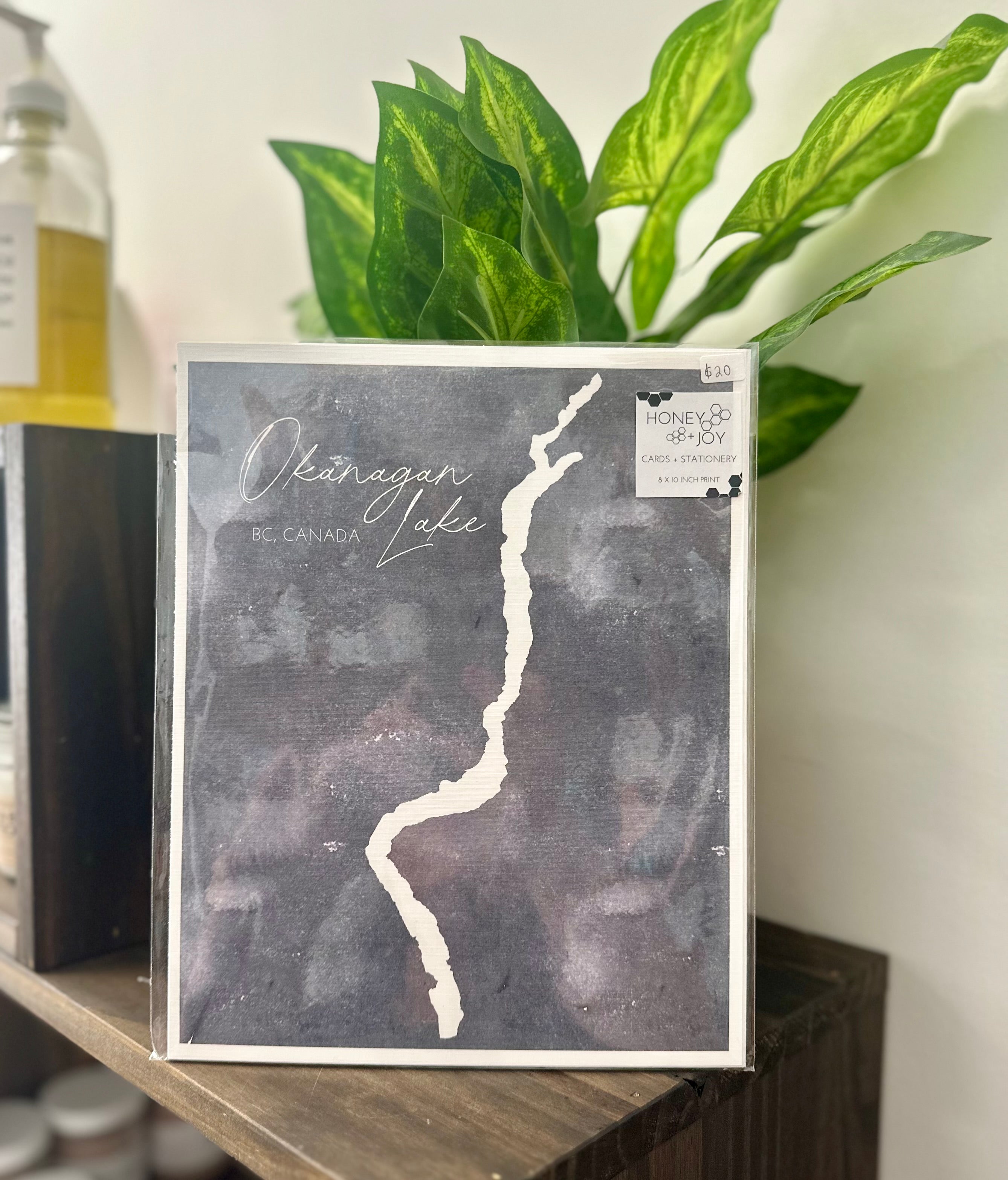Honey and Joy Co- Hand Drawn Wall Print of Lake Okanagan