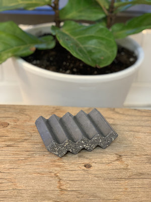 Grey Shed- Concrete Zig Zag Soap Tray
